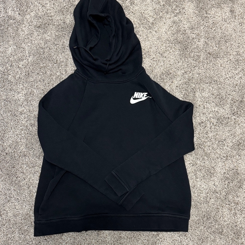 Nike Black Pullover Hoodie with White Swoosh
